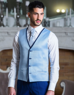 Világoskék díszmellény esküvői mellény szett 2