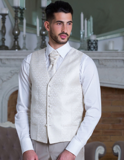 Ekrü / törtfehér esküvői mellény szett