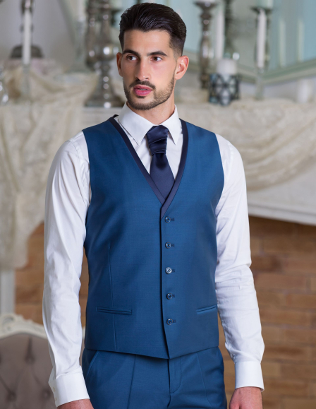 Kék férfi szövet mellény