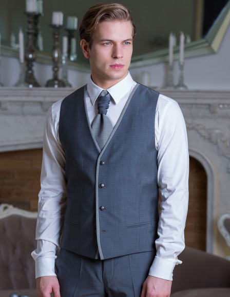 Szürke férfi szövet mellény