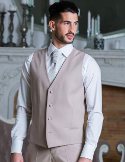 Homokszínű férfi szövet mellény