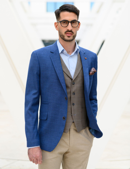 Kék nagyméretű sportzakó férfi