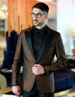 Rozsdabarna szatén öltöny szmoking vásárlás