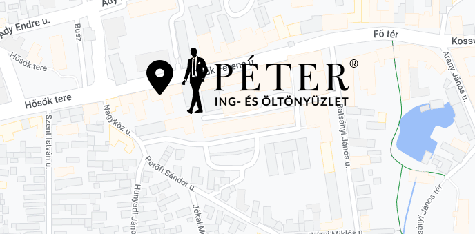 Péter ing és öltöny üzlet térkép